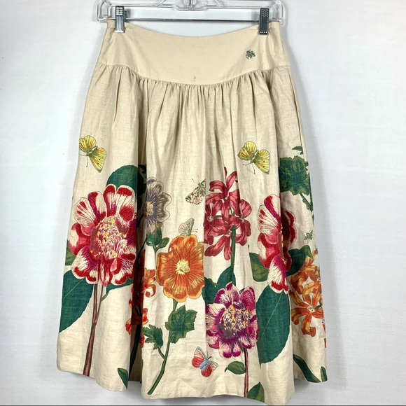 Anthro Meadow Rue Last Blooming Skirt-Neutral - Picture 2 of 3